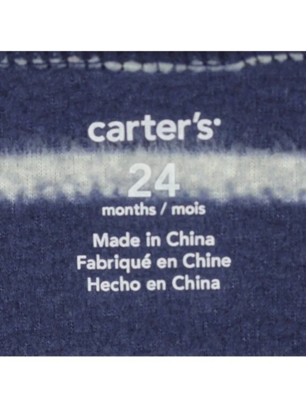 Carter's Infant 24 Months Blue Gray Striped Fleece 1/4 Zip Pullover Sweater